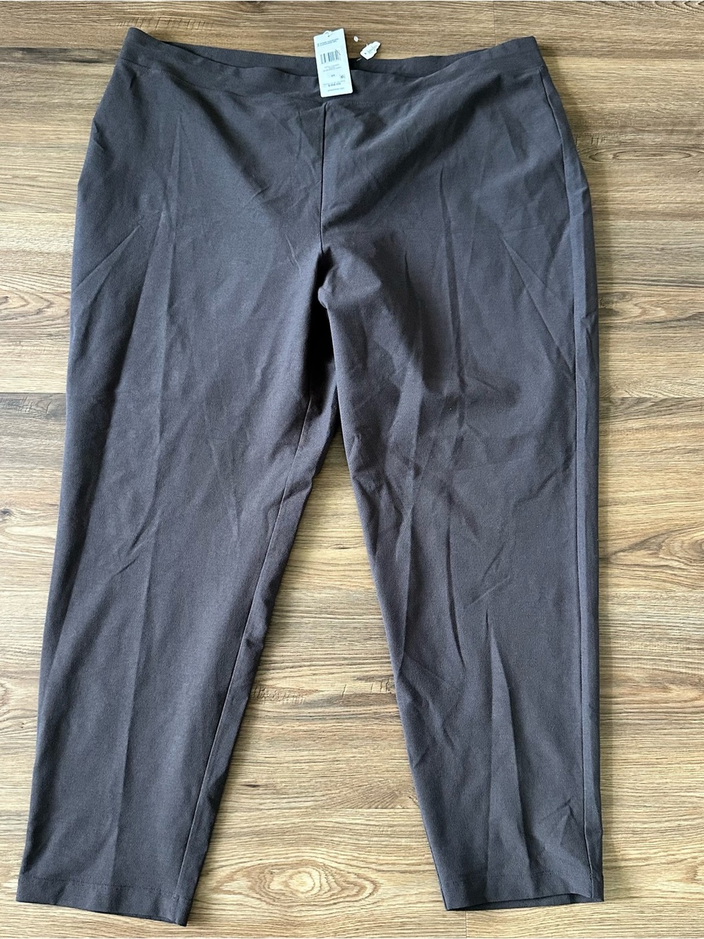 Eileen Fisher Washable Crepe Slim Ankle Pull On Pants Espresso Brown 2X‎ Stretch